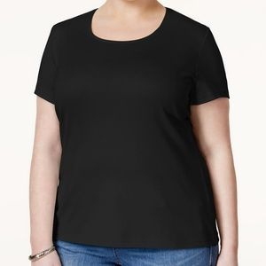 Karen Scott Plus Size T Shirt Black